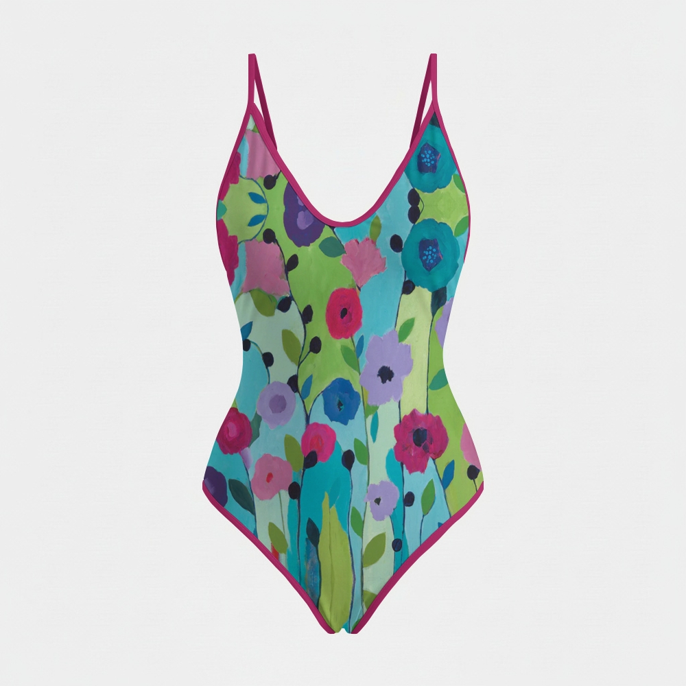 Spring Returns Plunging Swimsuit and Skirt