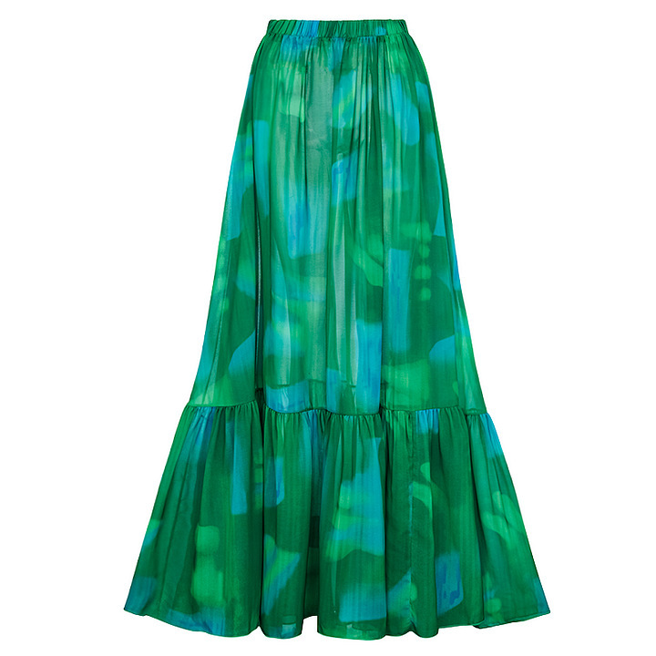 Women's One-Shoulder Ruffle Top with Butterfly Print One-Piece Swimsuit with Skirt