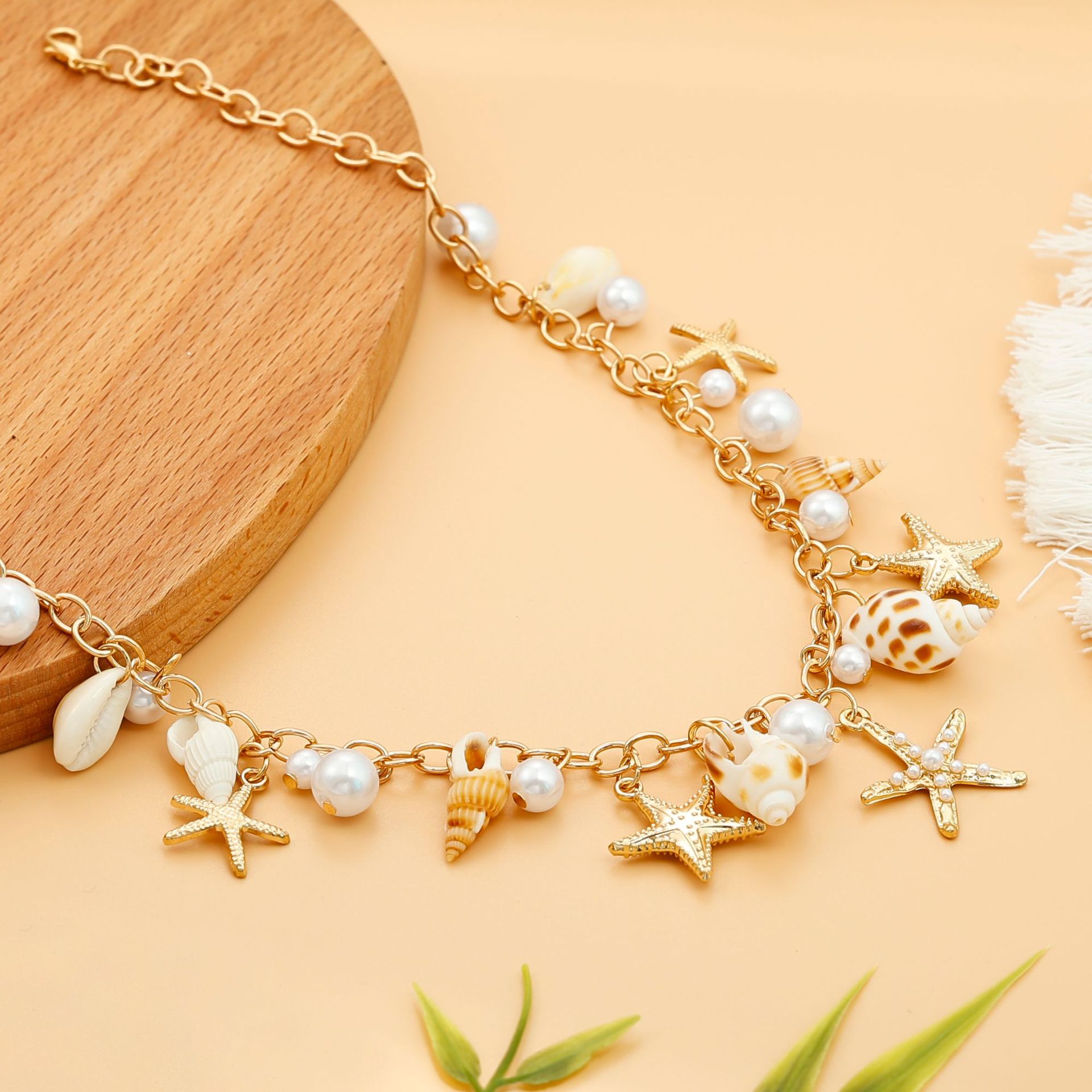 Ocean Style Shell Starfish Pearl Pendant Beach Jewelry