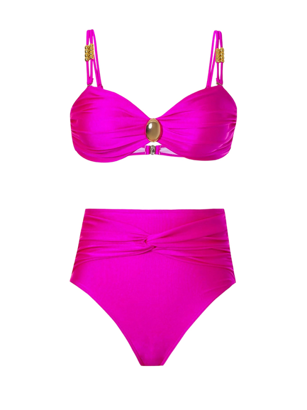 Retro Bikini Set Two Piece Bathing Suit with Cover up