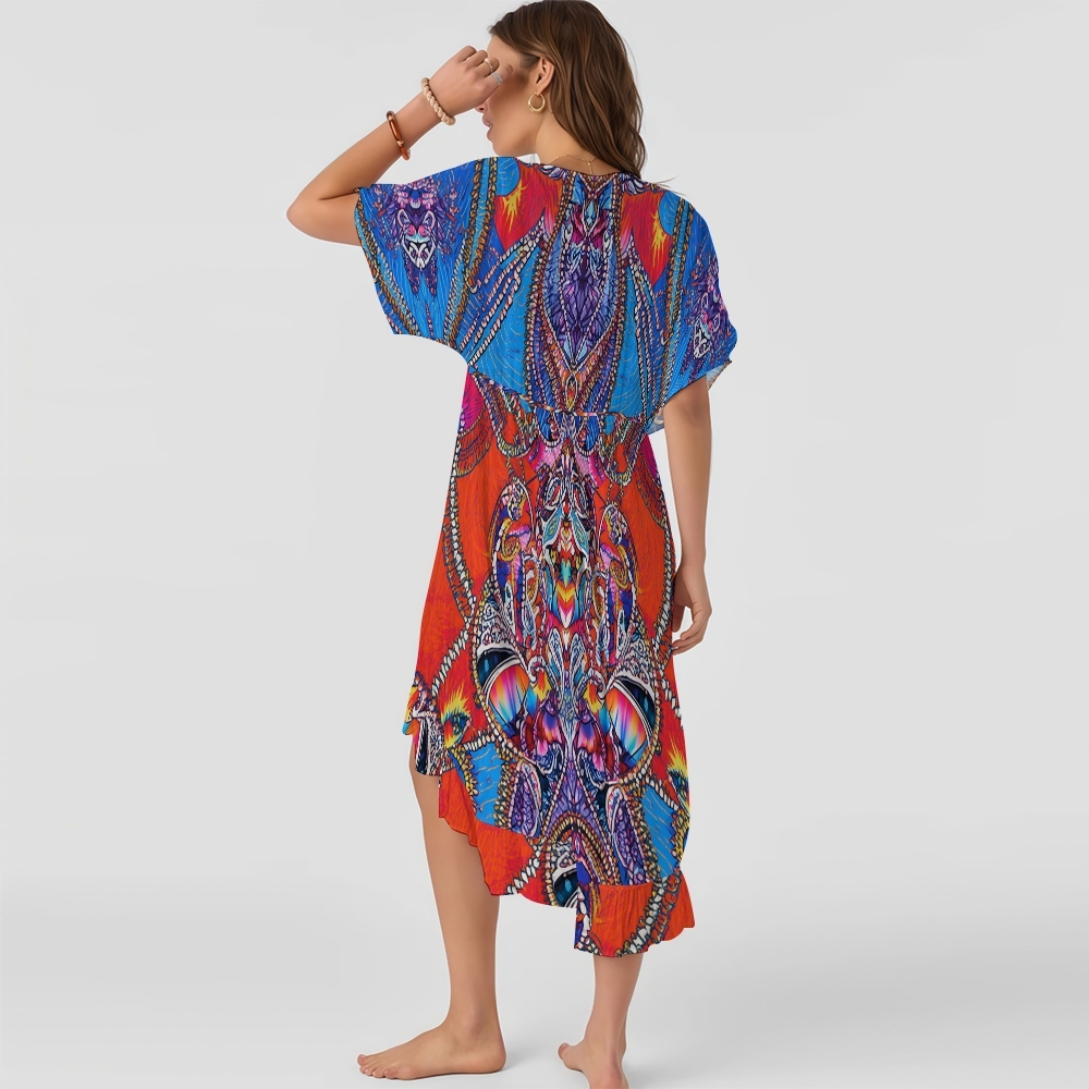 Boho Cutout One-Piece Swimsuit with Matching Tie-Front Cover-Up