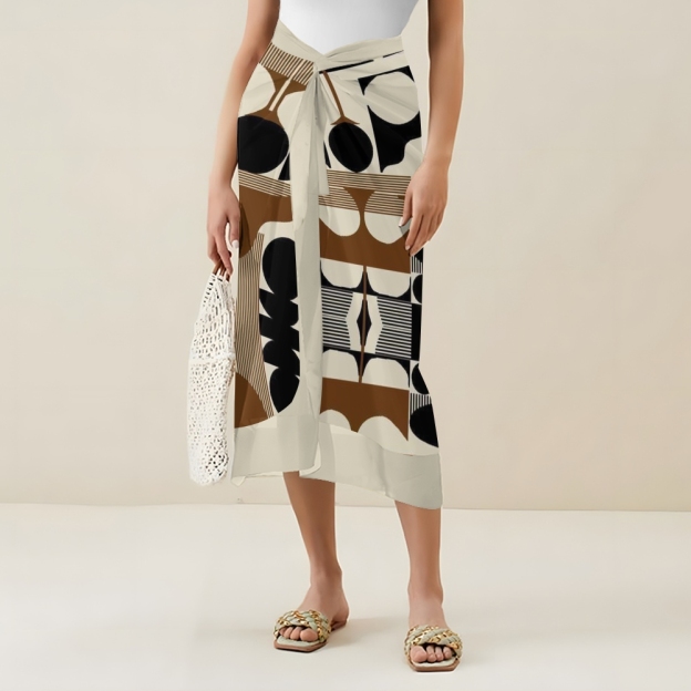 Geometric Print One Piece Swimsuit