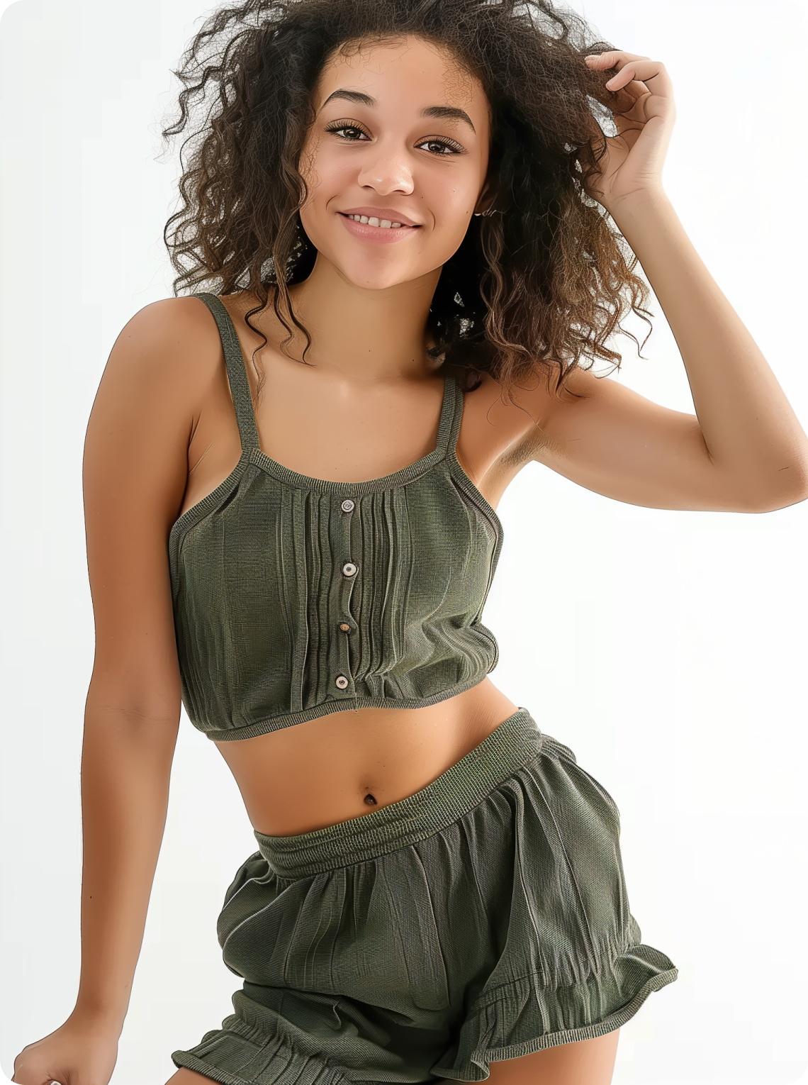 Dark green tank set