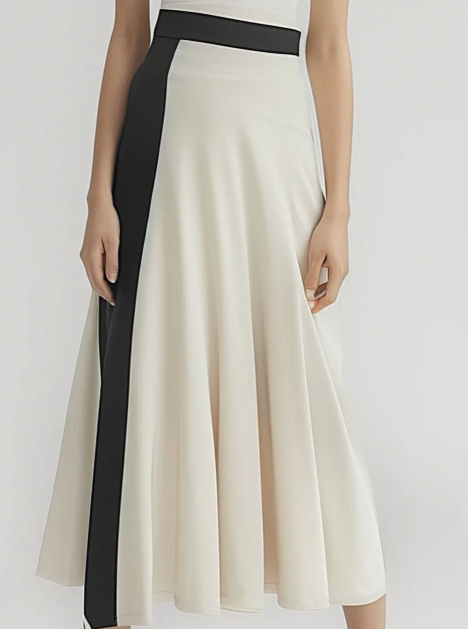 Beige Pleated Skirts