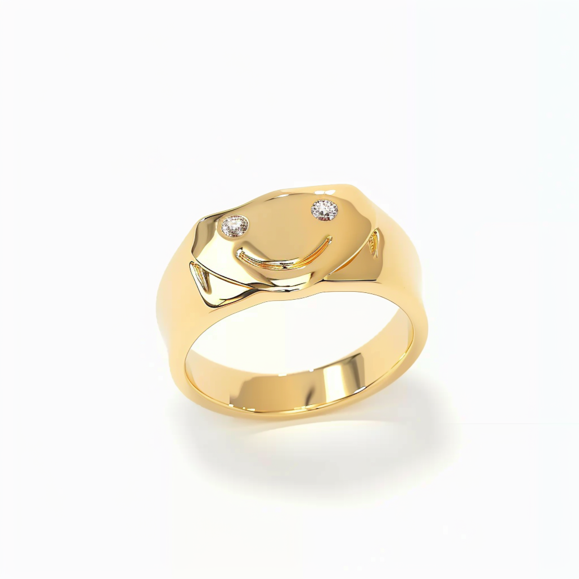 Golden Happiness Smiley Ring