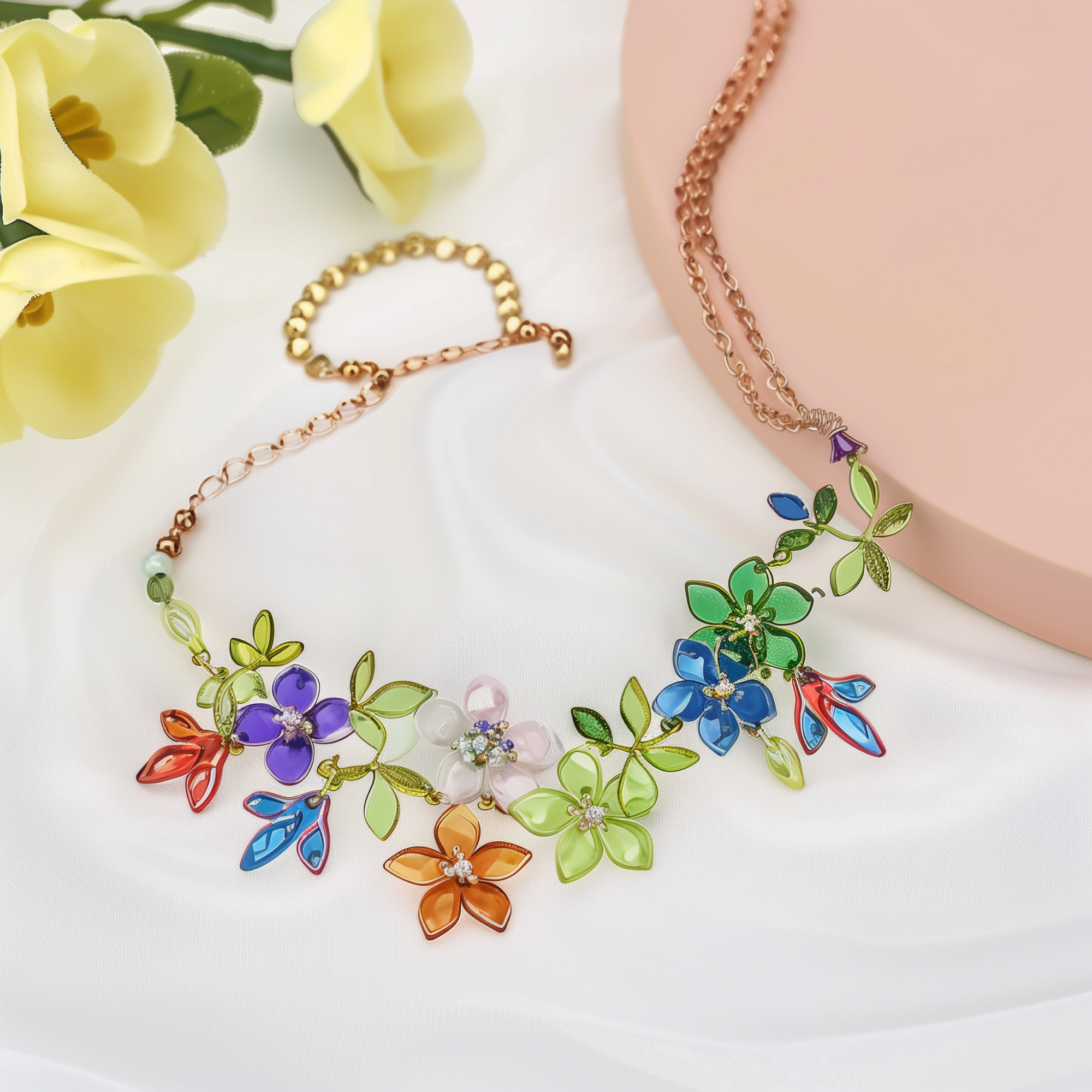 Spring flower necklace