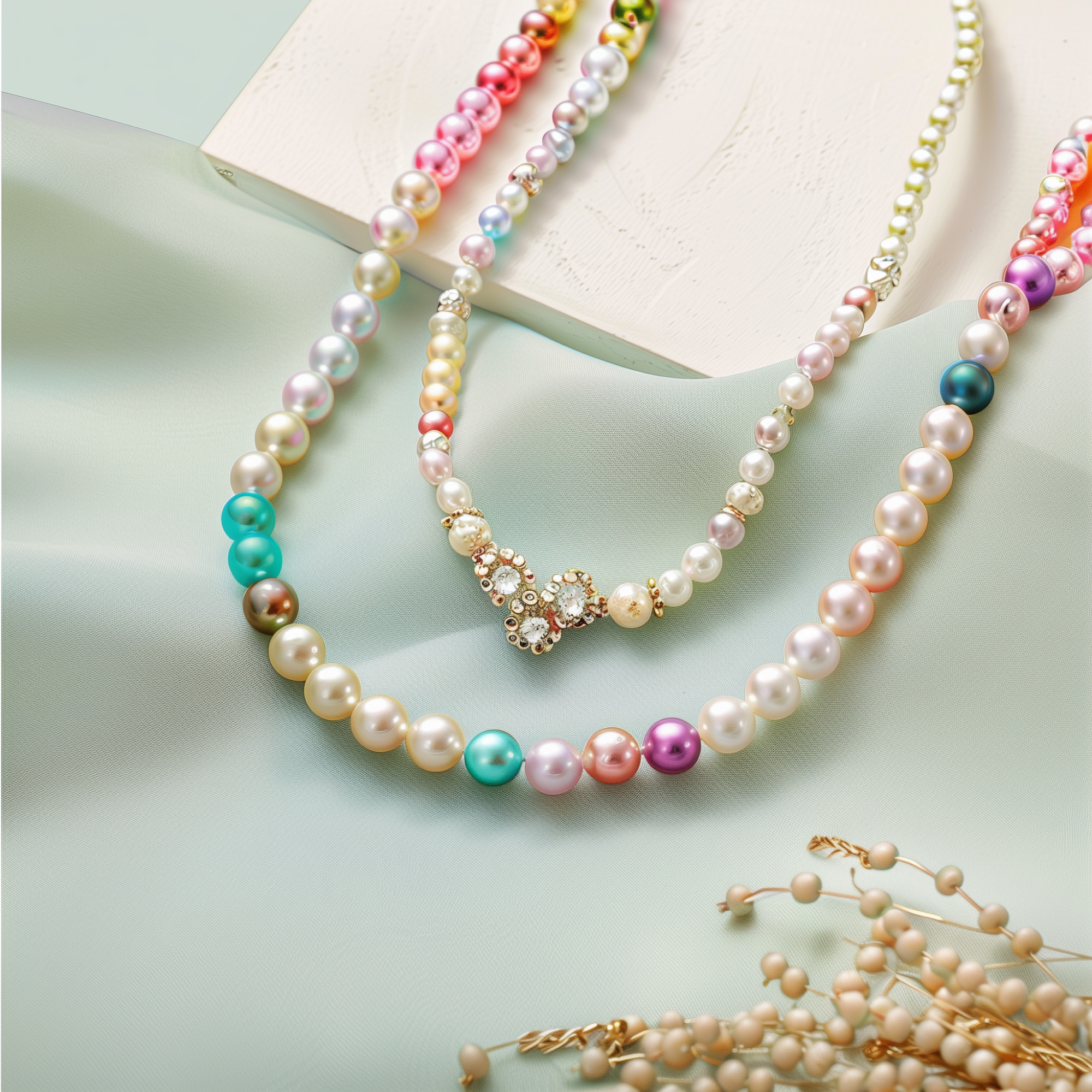 Colorful pearl necklace