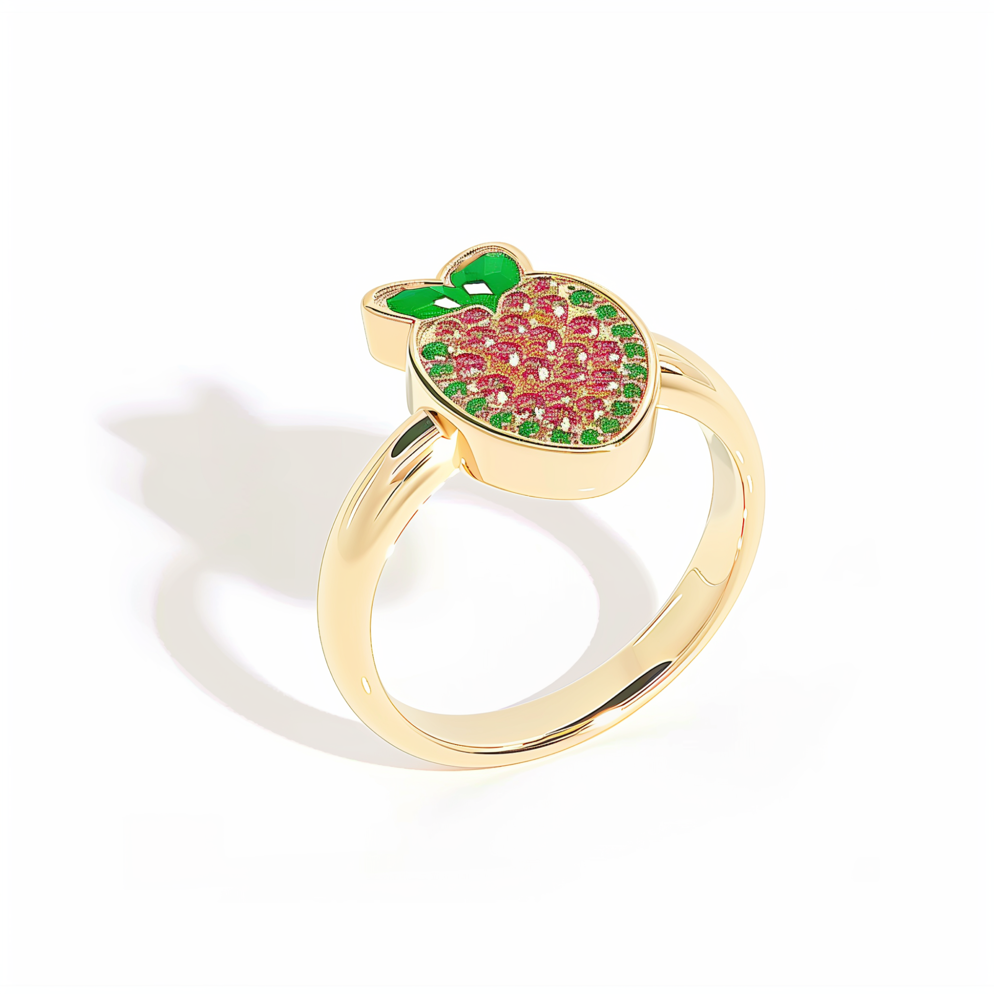 Golden Strawberry Bliss Ring