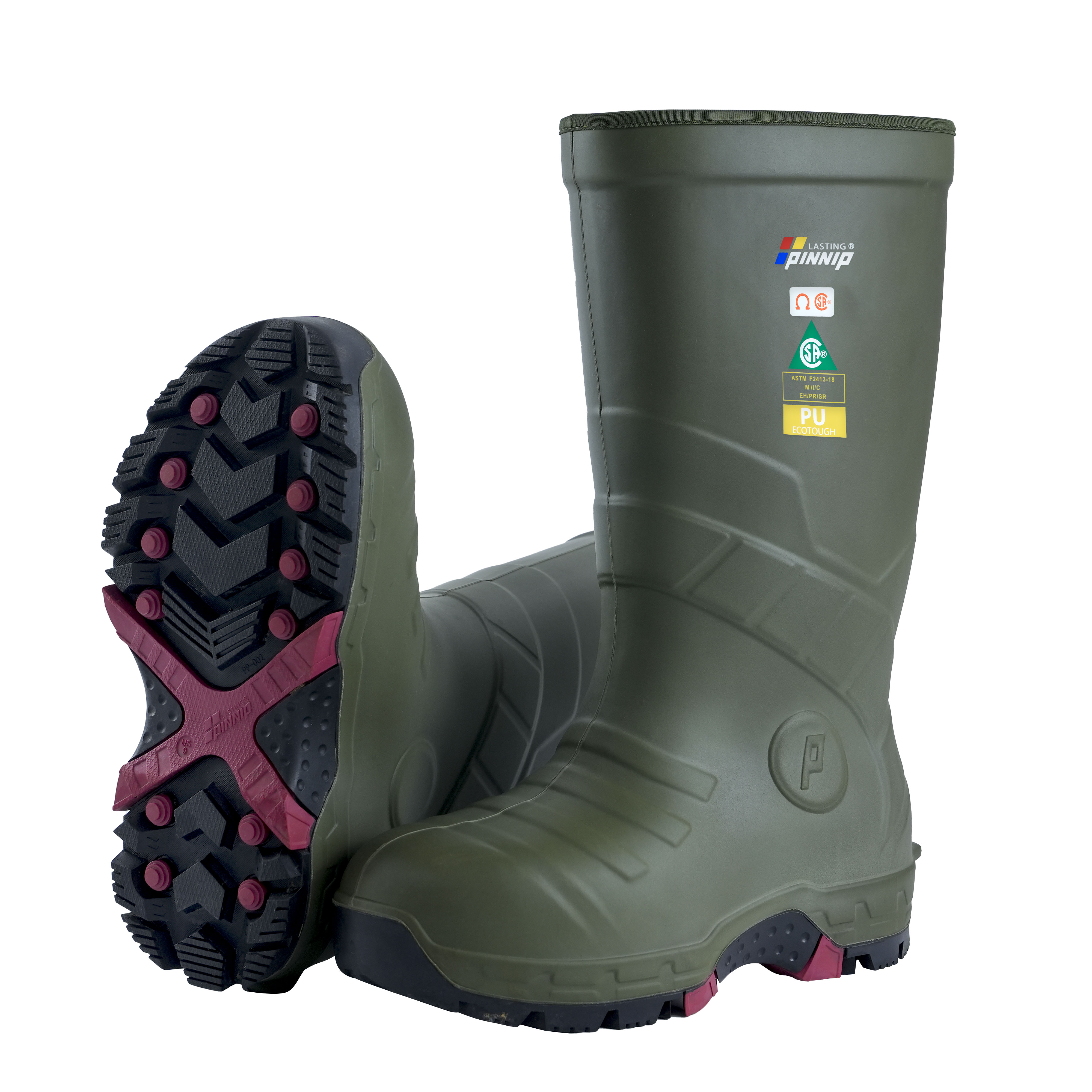 Snow Conquer protective boots-green, safety boots, steel toe boots, Non-slip shoes.