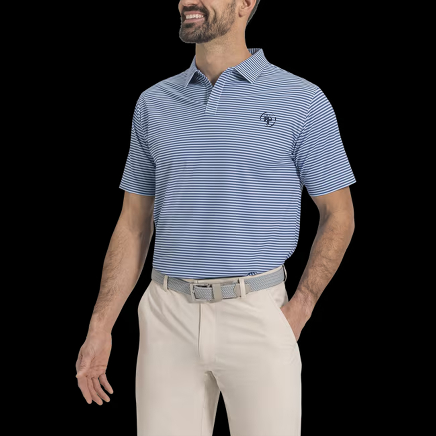 Custom Logo Pattern Digital Printing Performance Geometric Print Stretch Golf Polo Shirts