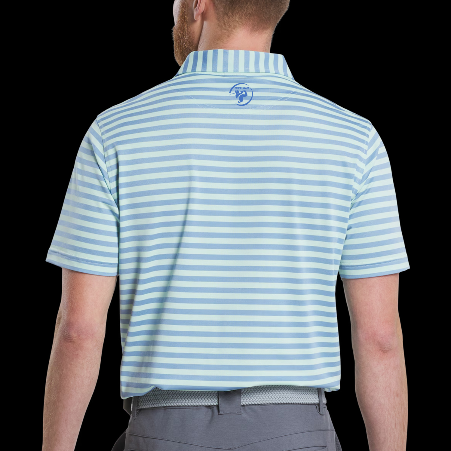 Custom Logo Pattern Digital Printing Performance Geometric Print Stretch Golf Polo Shirts