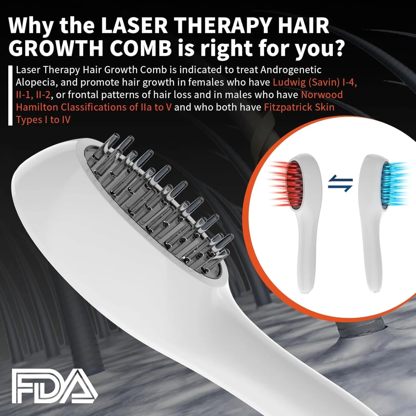 Laser Hair Growth Comb for Hair Regrowth and Hair Loss Treatment