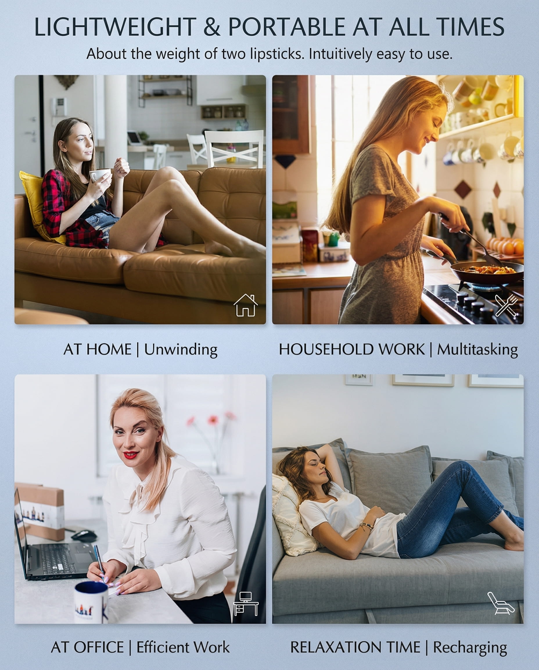 Person relaxing before sleep using CES device