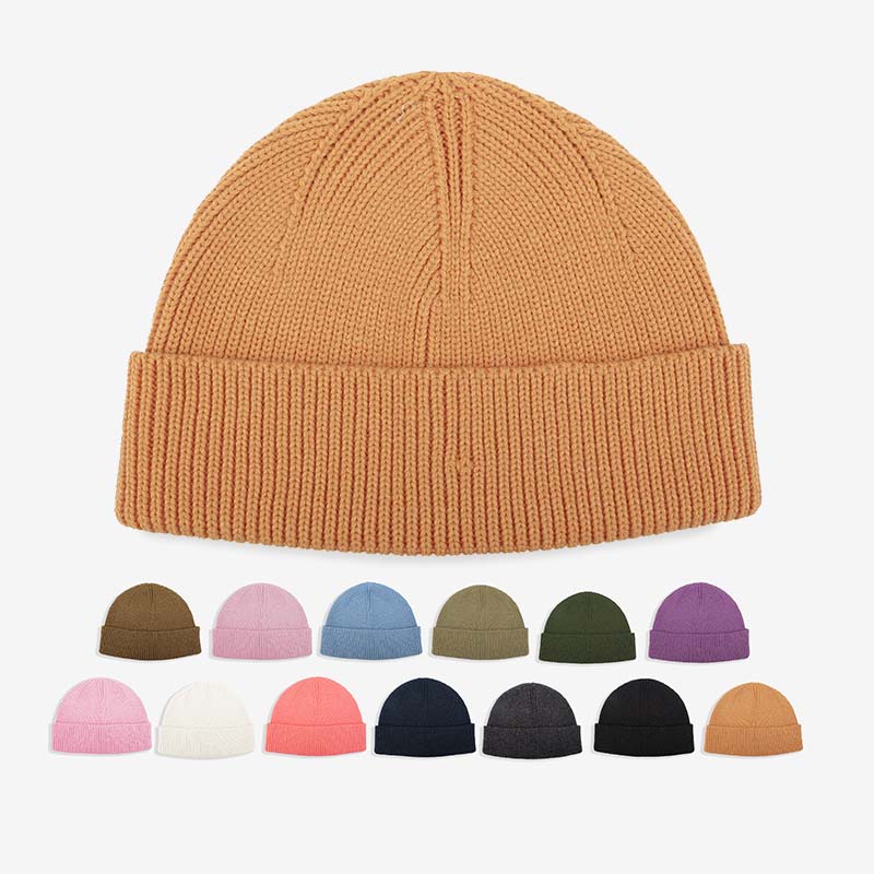 Blank Ribbed Knit Cuffed Beanie Hat Wholesale - 1316