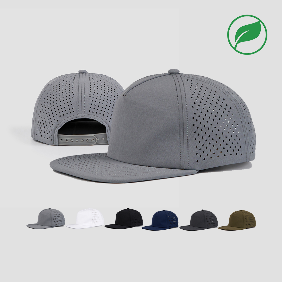 Blank 5 Panel Perforated Performance Snapback Hat Wholesale - 5015 ( UV Protection )