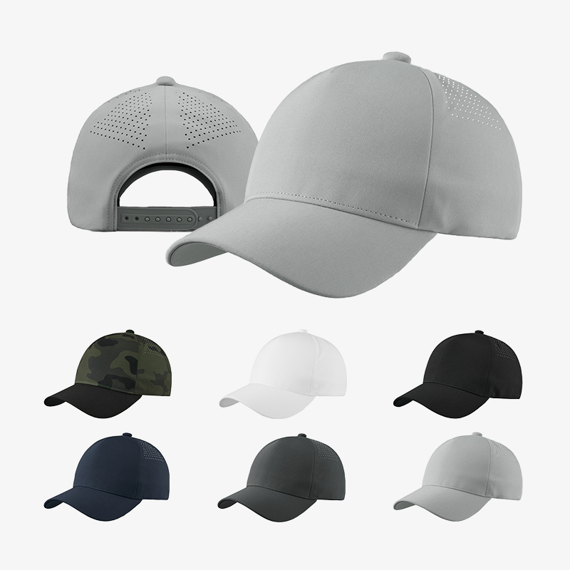 Blank Seamless 5 Panel Perforated Performance Snapback Hat Wholesale  - 5312