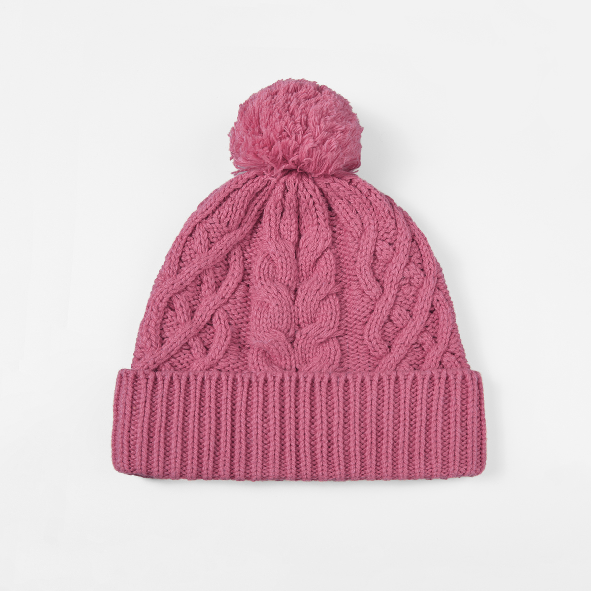 Blank Cable Knit Merino Wool Pom Pom Beanie Wholesale 1168