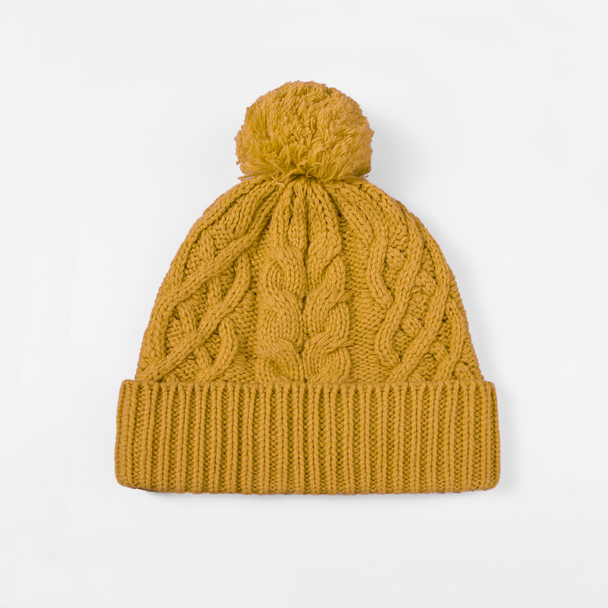 Blank Cable Knit Merino Wool Pom Pom Beanie Wholesale 1168