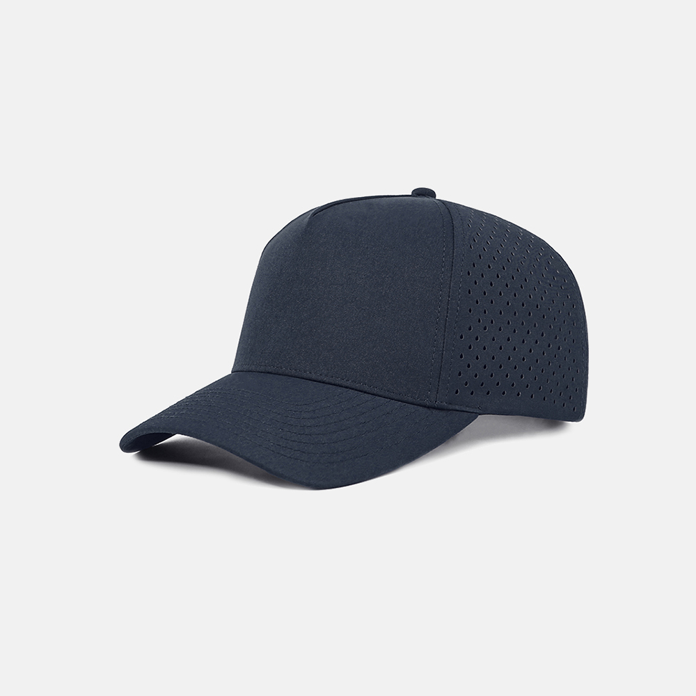 Blank Laser Perforated 5 Panel Performance Snapback Golf Hat Wholesale - 6526 (Recycled Polyester)