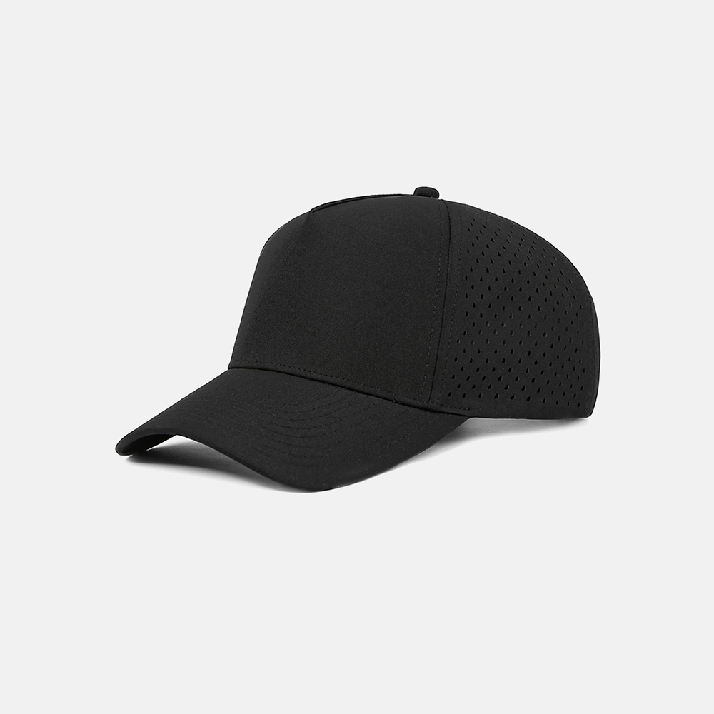Blank & Custom Laser Perforated 5 Panel Performance Snapback Hat Wholesale