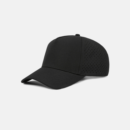 Blank Laser Perforated 5 Panel Performance Snapback Golf Hat Wholesale - 6526 (Recycled Polyester)