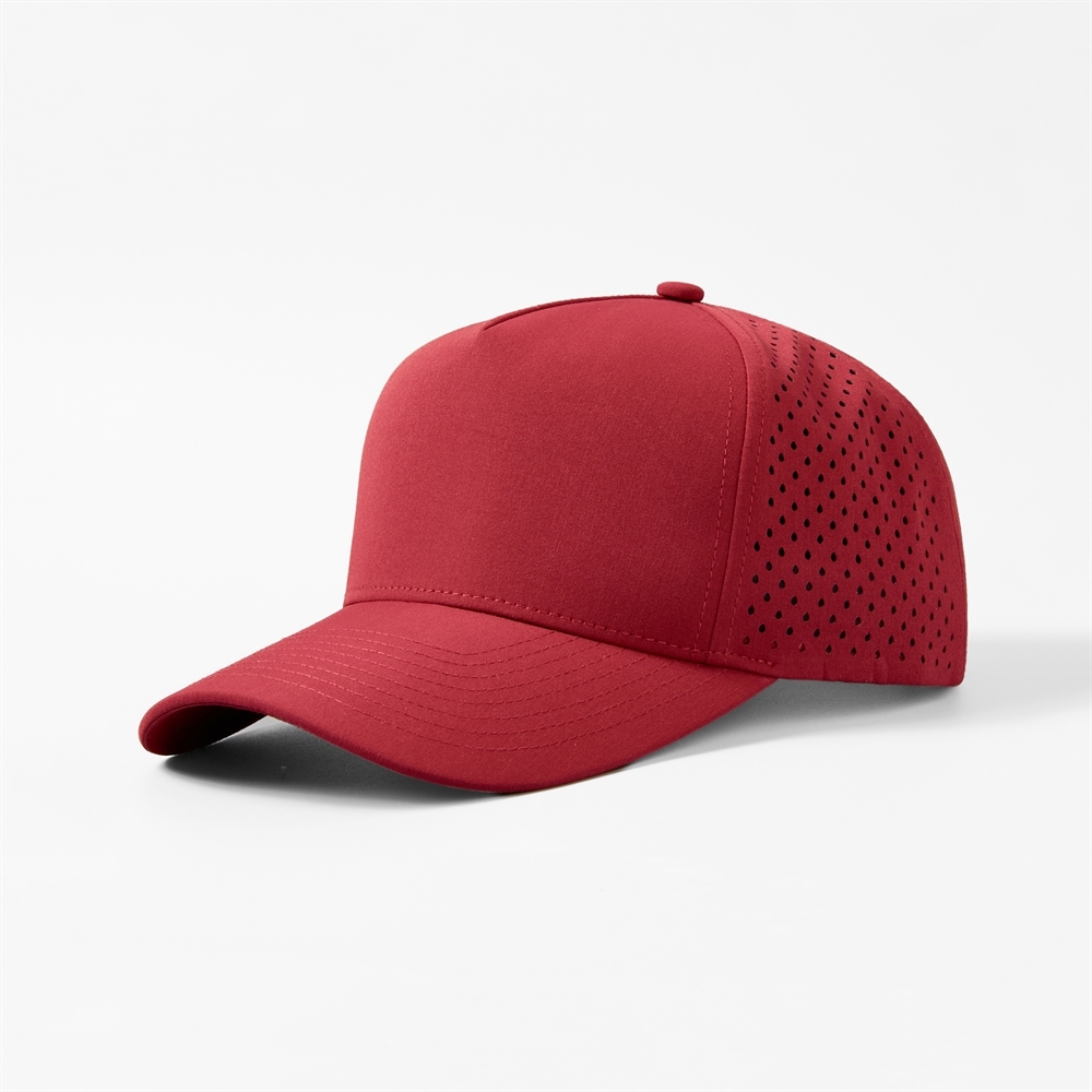 Blank Laser Perforated 5 Panel Performance Snapback Golf Hat Wholesale - 6526 (Recycled Polyester)