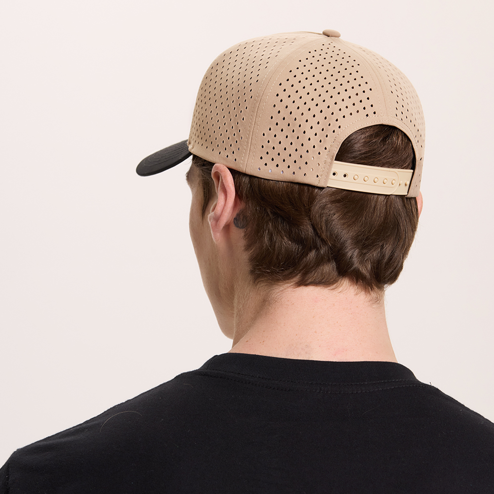 Blank Laser Perforated 5 Panel Performance Snapback Golf Hat Wholesale - 6526 (Recycled Polyester)
