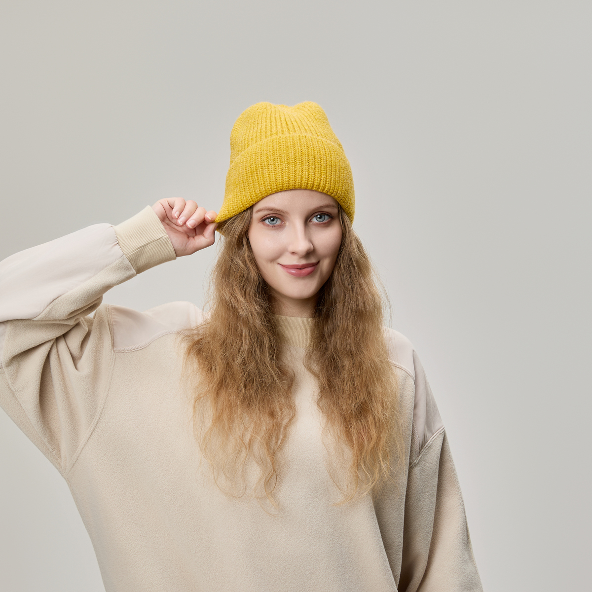 gorro de lana con puños