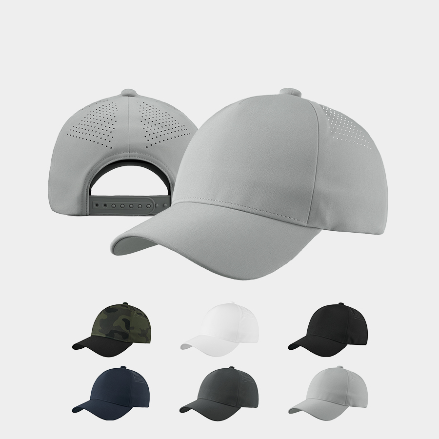 Blank Seamless 5 Panel Perforated Performance Snapback Hat Wholesale - 5312