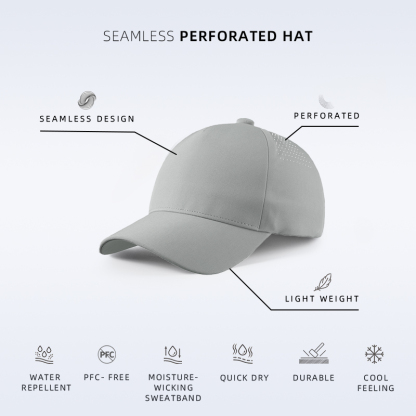 Blank Seamless 5 Panel Perforated Performance Snapback Hat Wholesale  - 5312