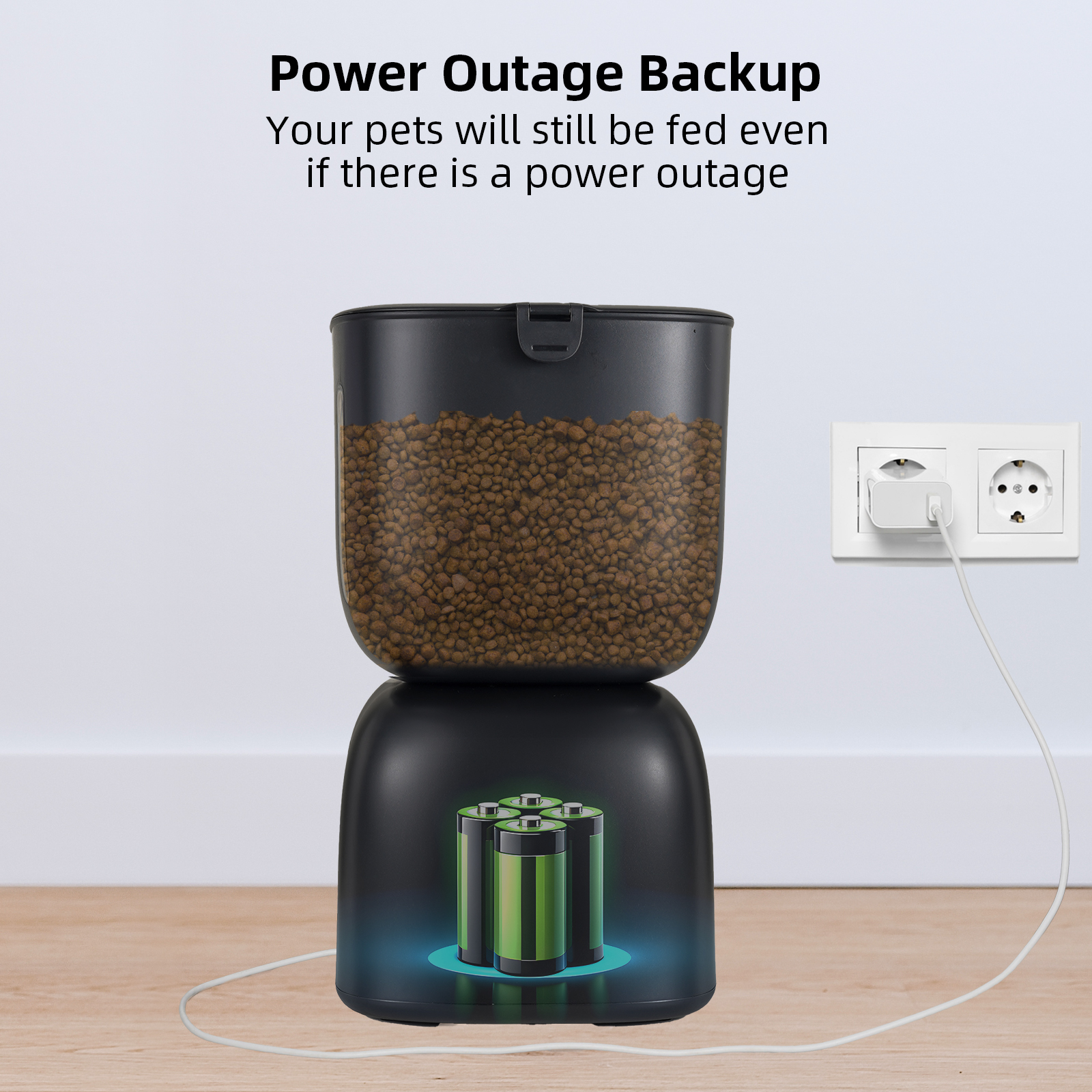 Petwant Automatic Pet Feeder 1-4 Meals Timed Precise Food Portion Control Customized 10s Voice Record Smart Cat Food Dispenser