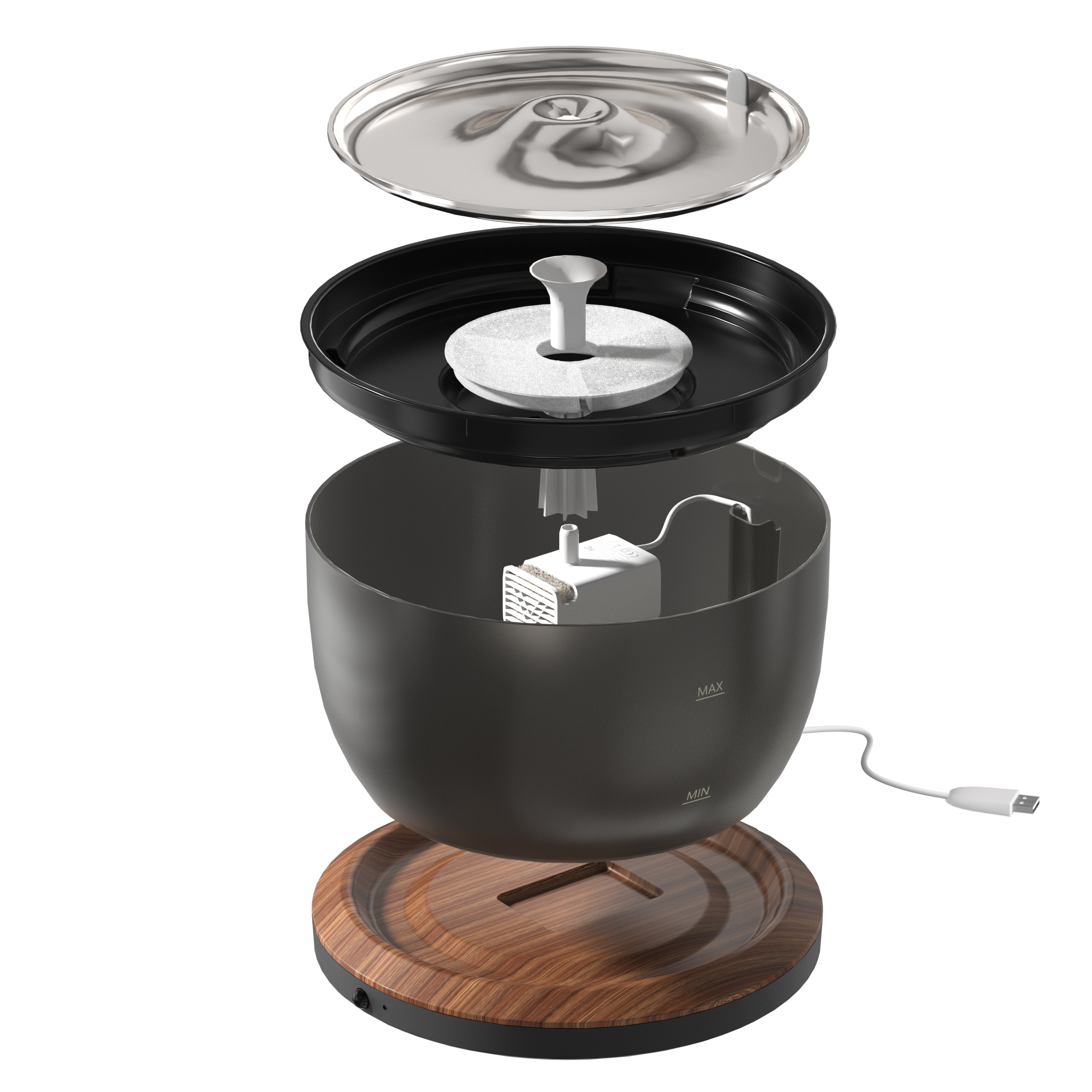 Wholesale Battery USB Pet Water Fountain 45-Day Wireless 3L Auto 25dB Quiet Cat Water Fountainfor Multiple Cats