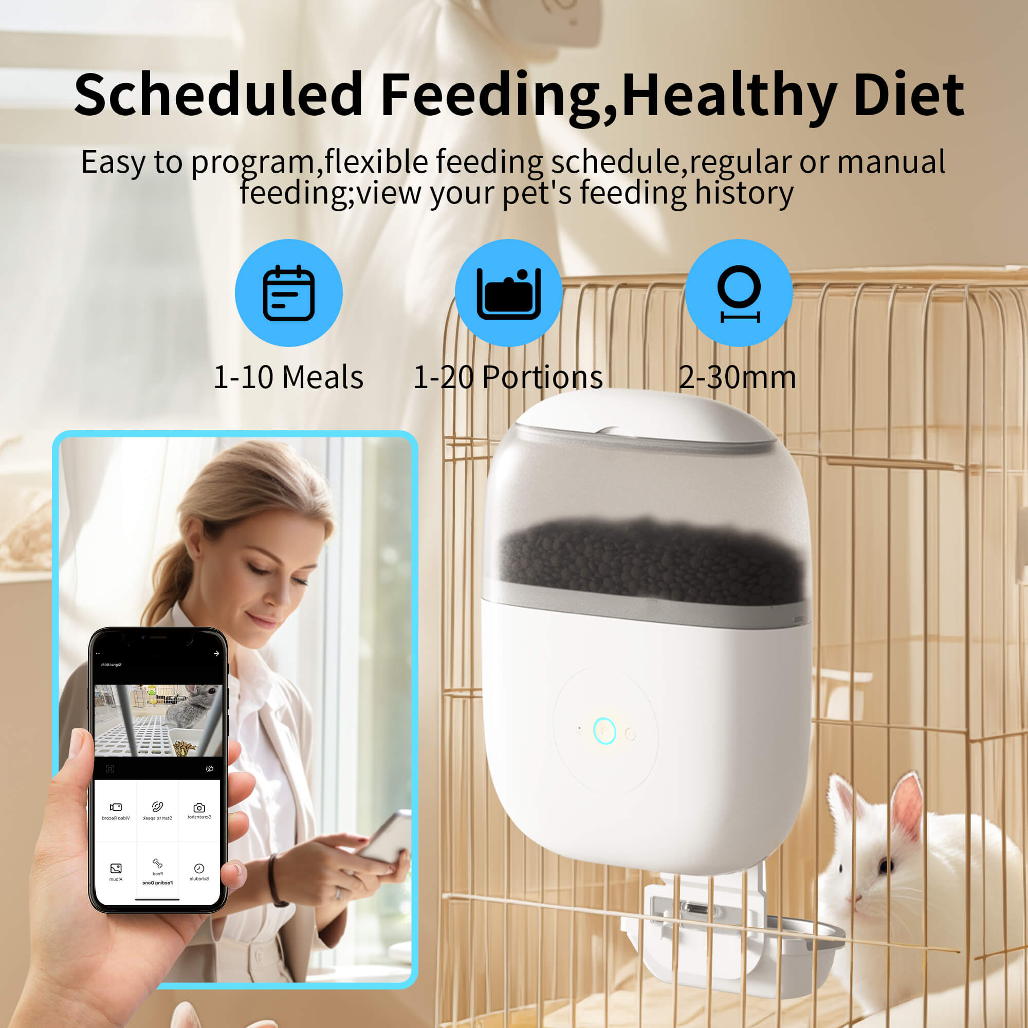 Private Label Smart WIFI Camera App Remote Pet Feeders petwant Petwant