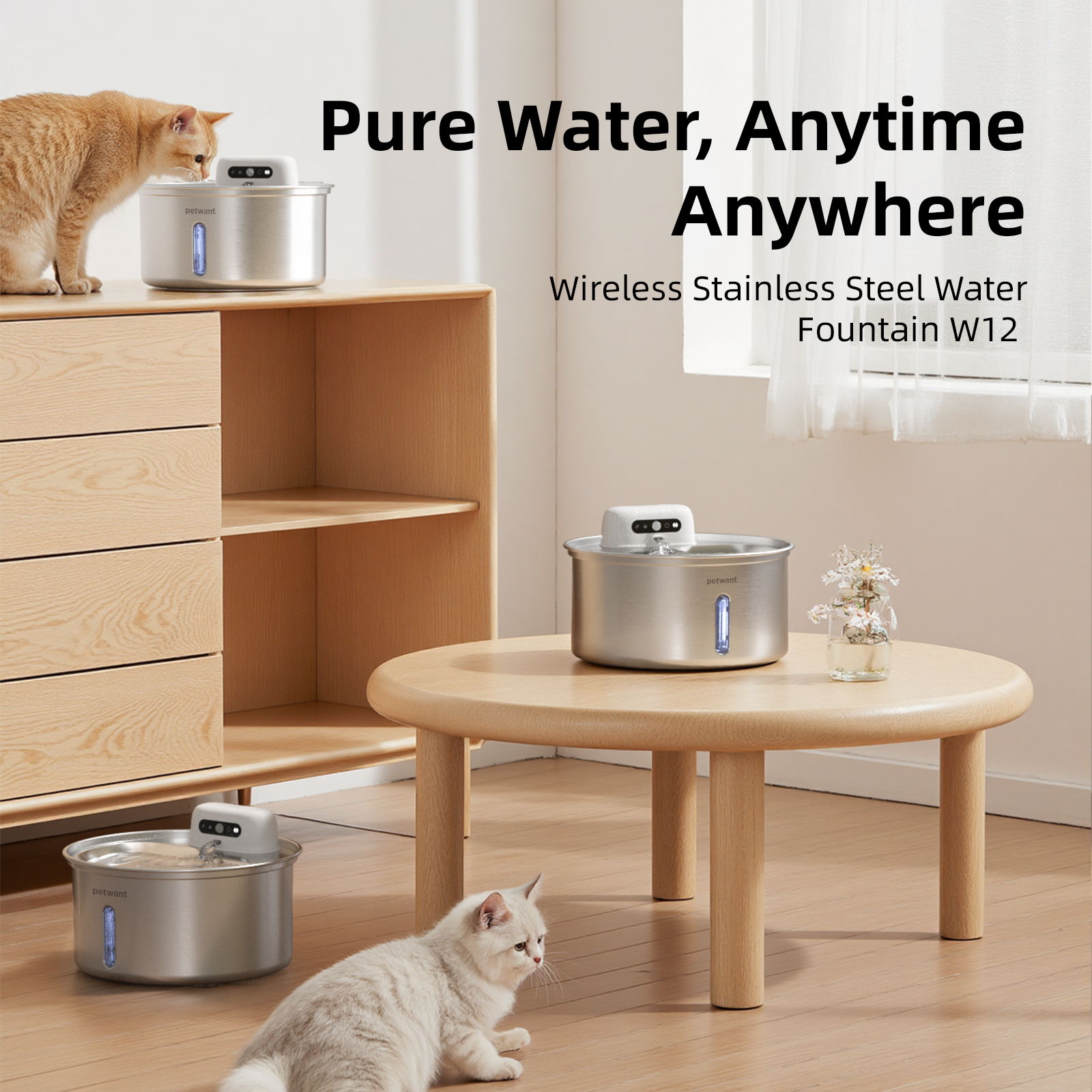 Automatic Portable Cat Fountain Water Drinking Feeder Electric Pet Cat Water Bowl Pet Bowls & Feeders