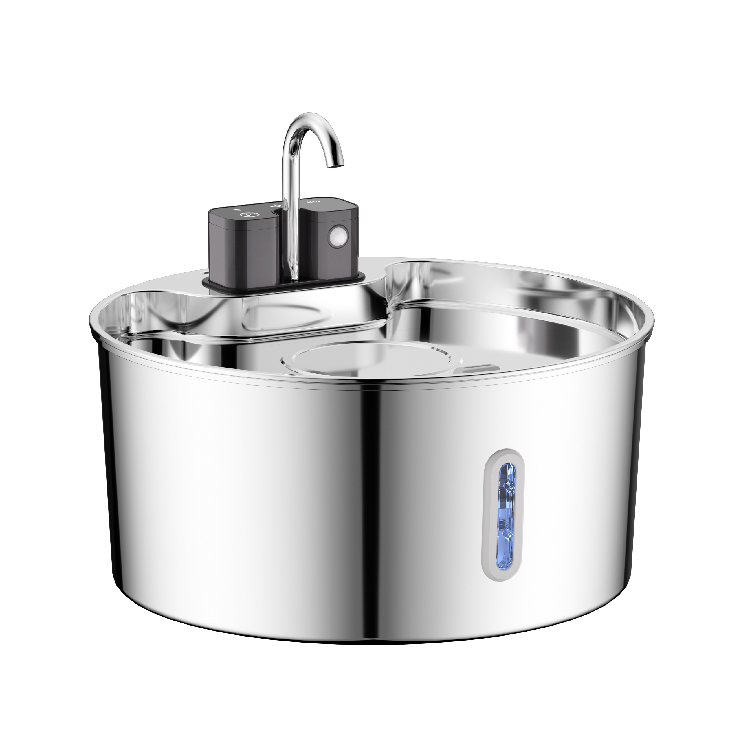 Petwant 3.2L Stainless Steel Pet Water Dispenser Window Lithium Battery Wireless