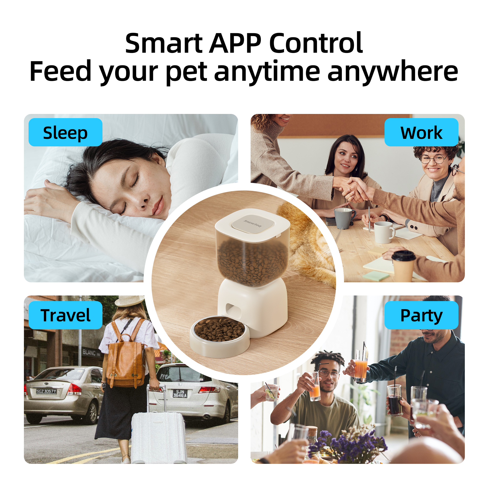 Smart Pet Feeder 3L WIFI App Control