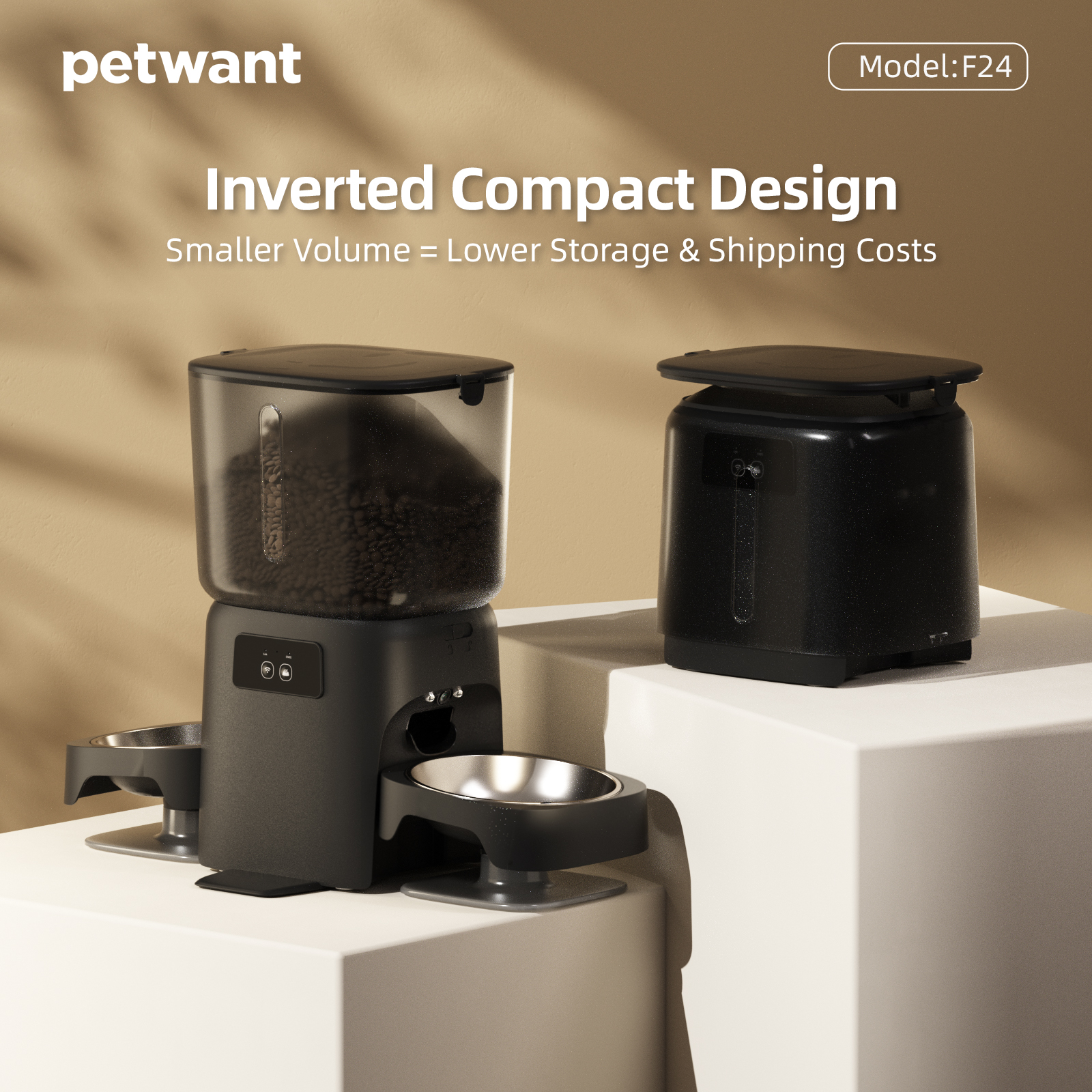 New Series Factory Smart Automatic Pet Feeder 6L WiFi APP Control Smart Detection Dual Bowls Dual Meals for Cats Dogs