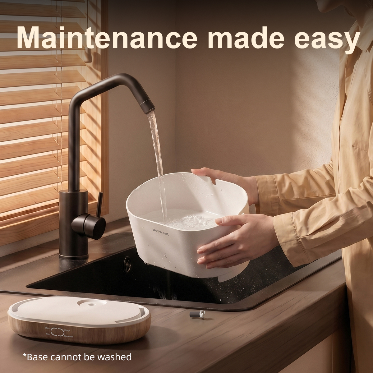 Smart Pet Water Fountain 2.5L Wireless Cat Dog Drinking Dispenser Cat Water Fountain with 4000mAh Battery WiFi App Control