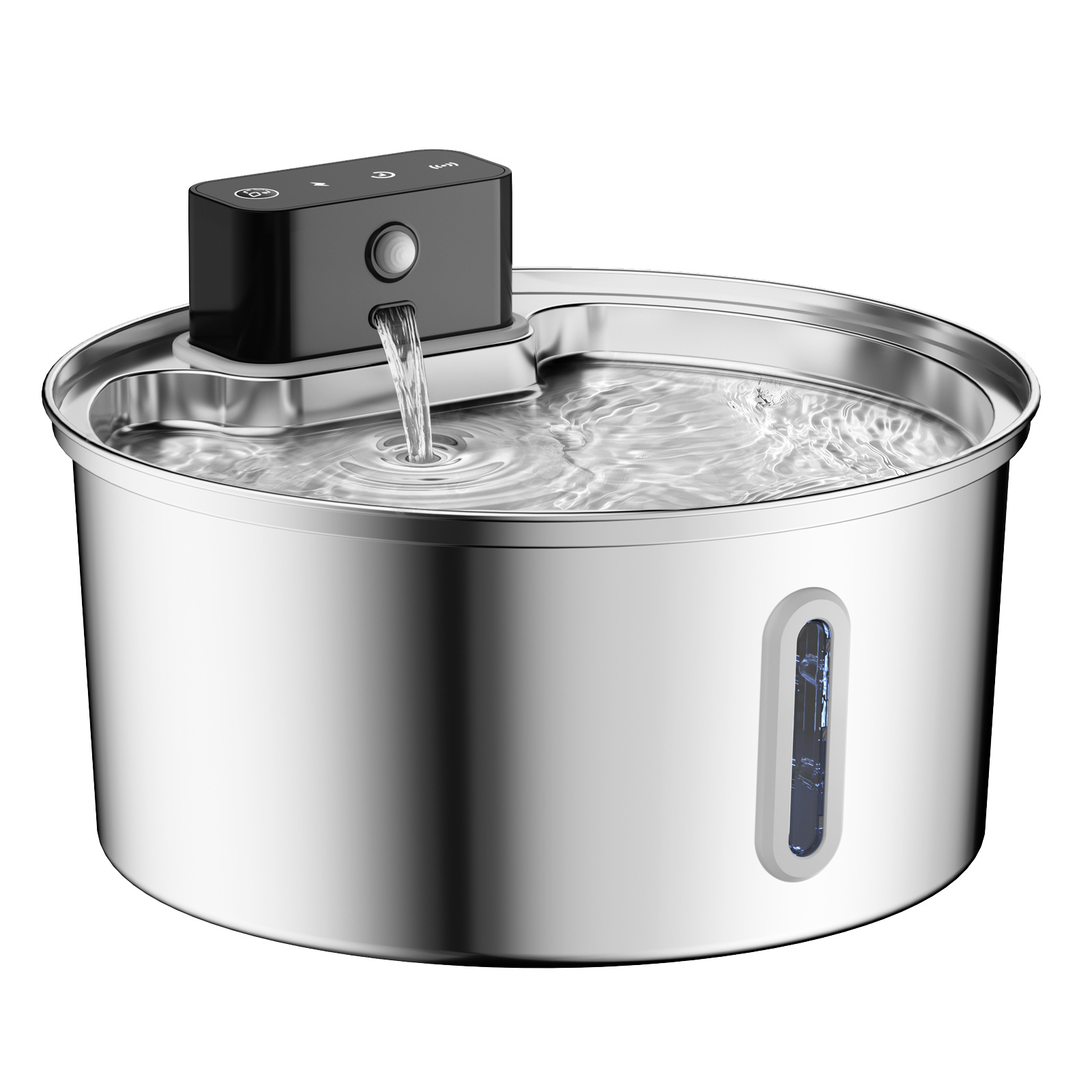 Petwant 3.2L Stainless Steel Pet Water Dispenser Window Lithium Battery Wireless