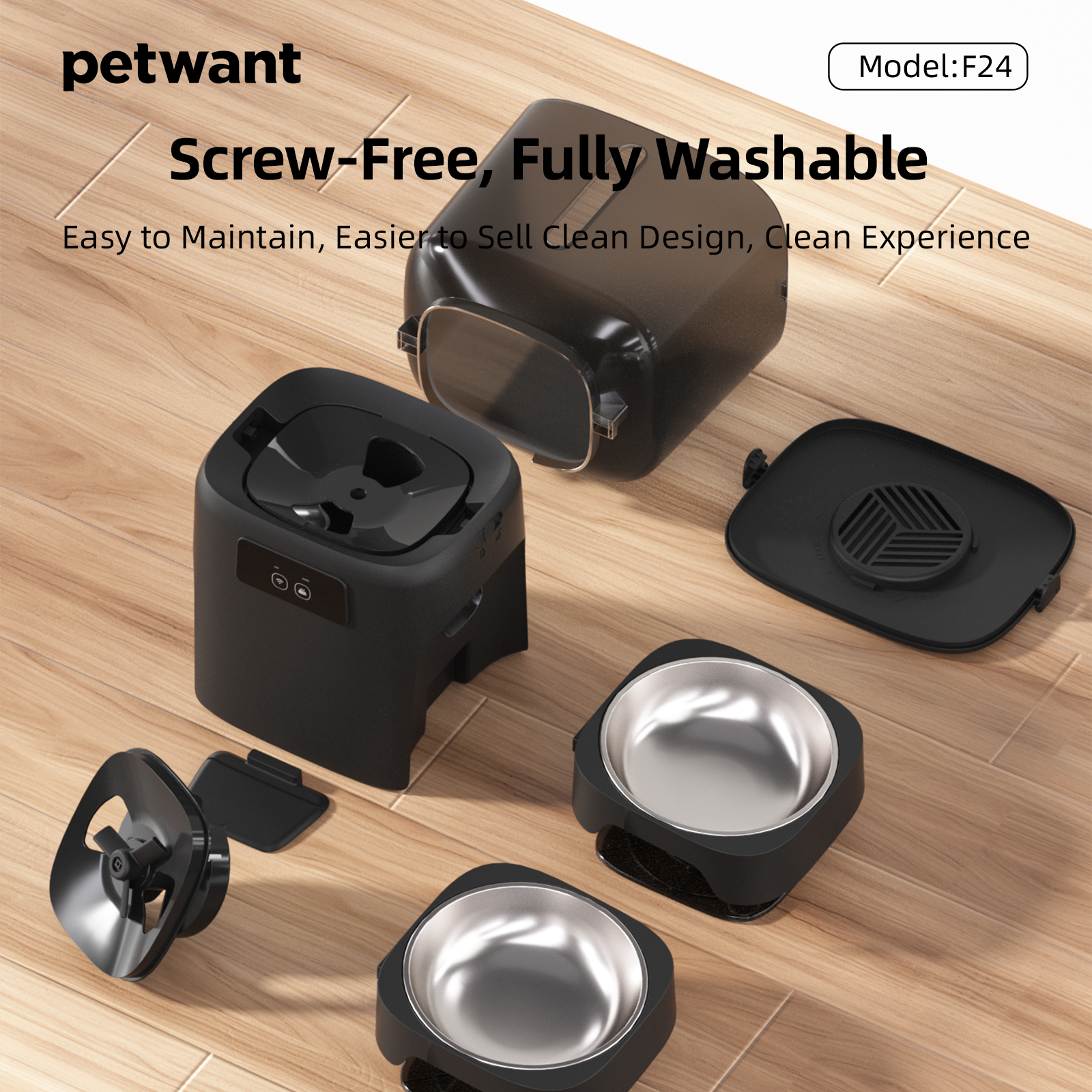 New Series Factory Smart Automatic Pet Feeder 6L WiFi APP Control Smart Detection Dual Bowls Dual Meals for Cats Dogs
