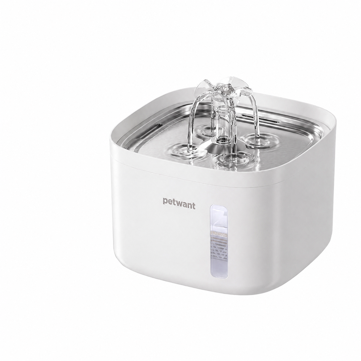 Petwant 2L Pet Water Fountain Automatic Cat Water Dispenser Circulating 4-Layer Filtration Food Grade PP for Cats Small Dogs