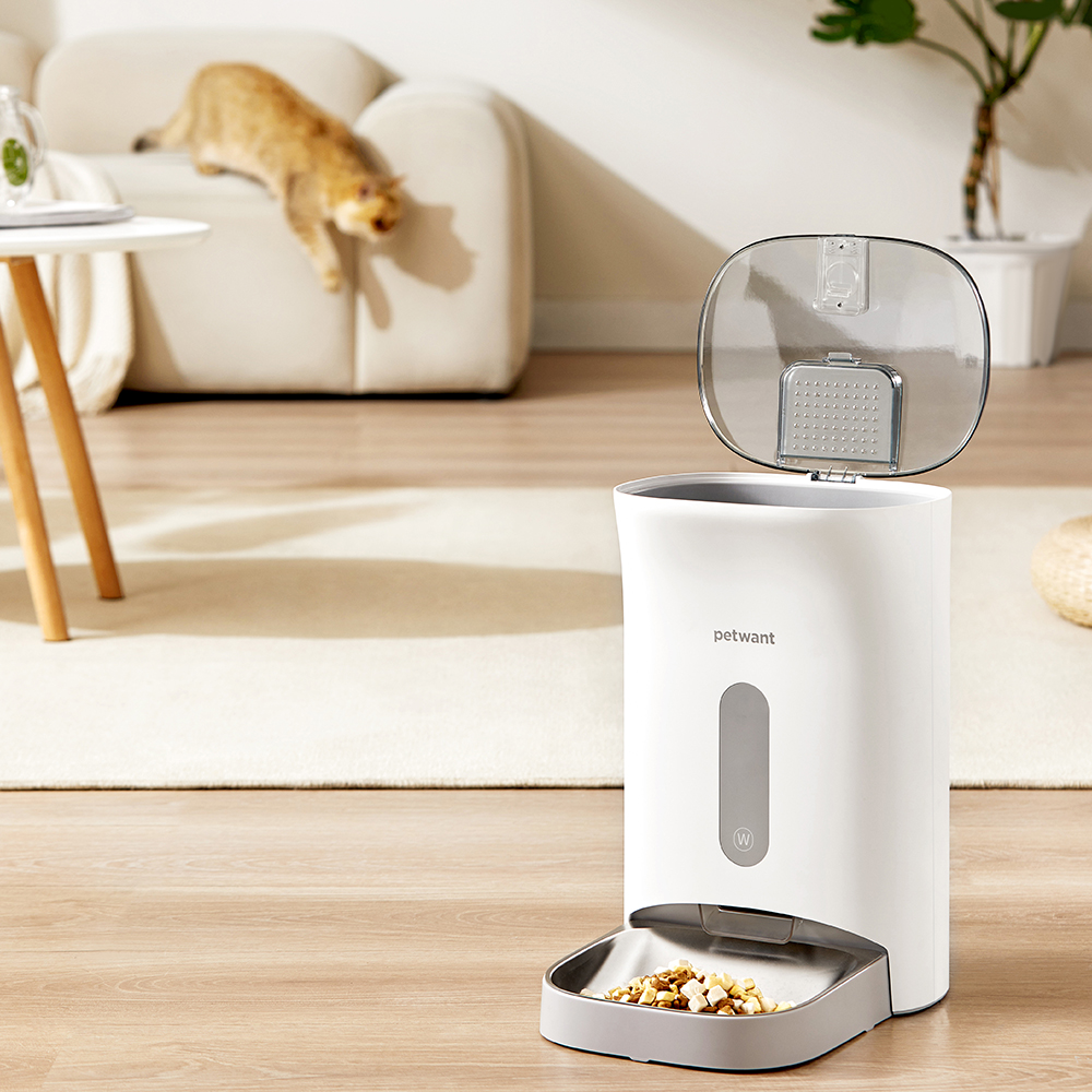 Petwant Smart Pet Feeder 4.5L Visible APP WIFI Control Timed Voice Recorder Automatic Feeder of Cats