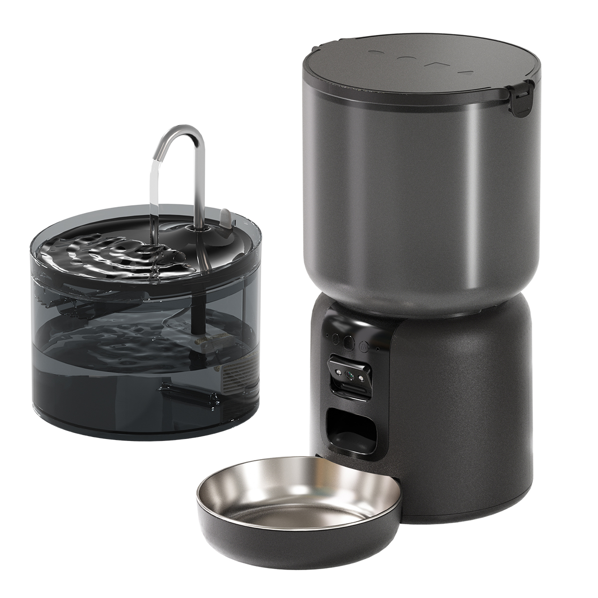 Smart 4L Pet Feeder Set 1080P Camera Self-Cleaning Dispenser Eco-Friendly for Small Animals New Series Water Self-Cleaning