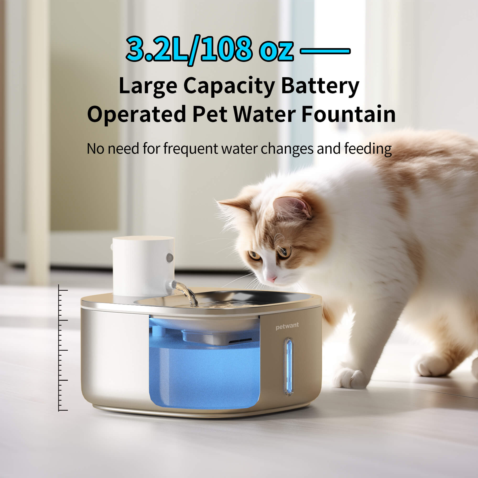Cat Water Dispenser Stainless Steel 3.2L
