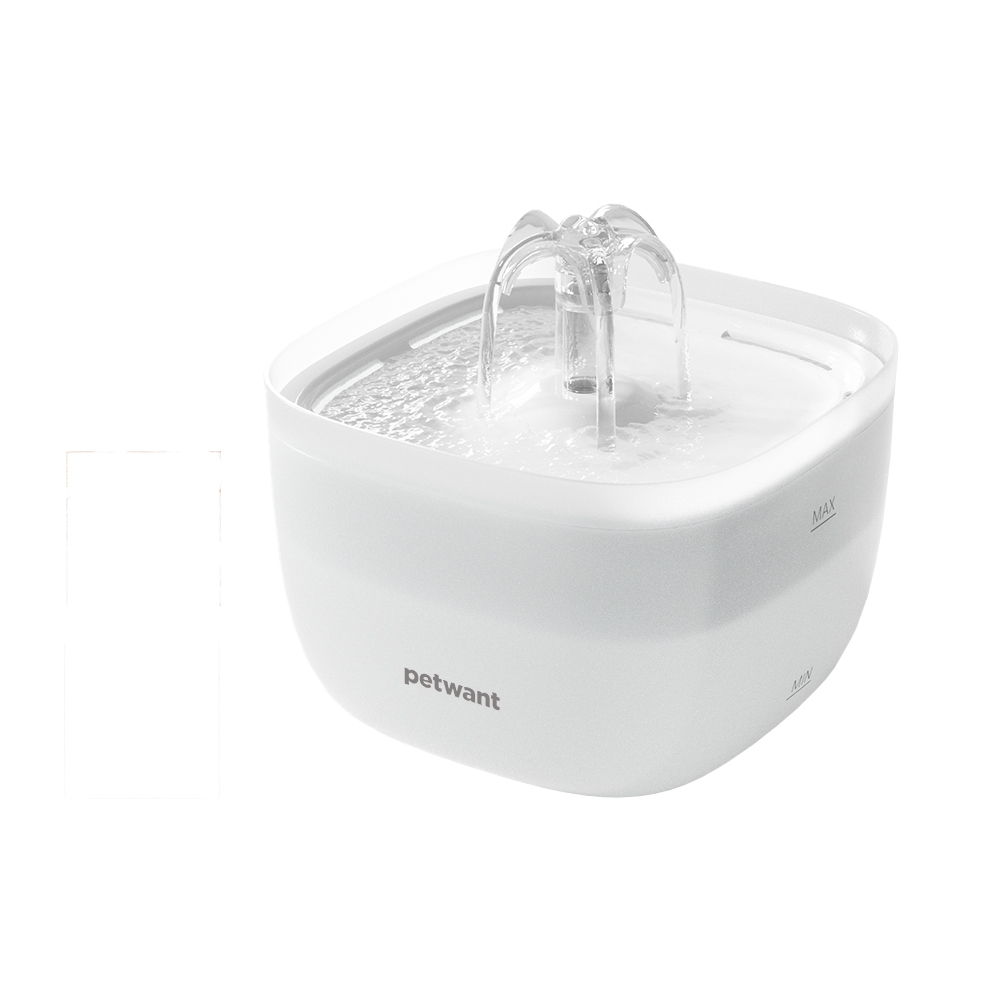 Petwant Cat Water Fountain 2L 360° Waterfall Shower Head 4-layer Filtration Ultra-quiet Water Pump Automatic Water Feeder