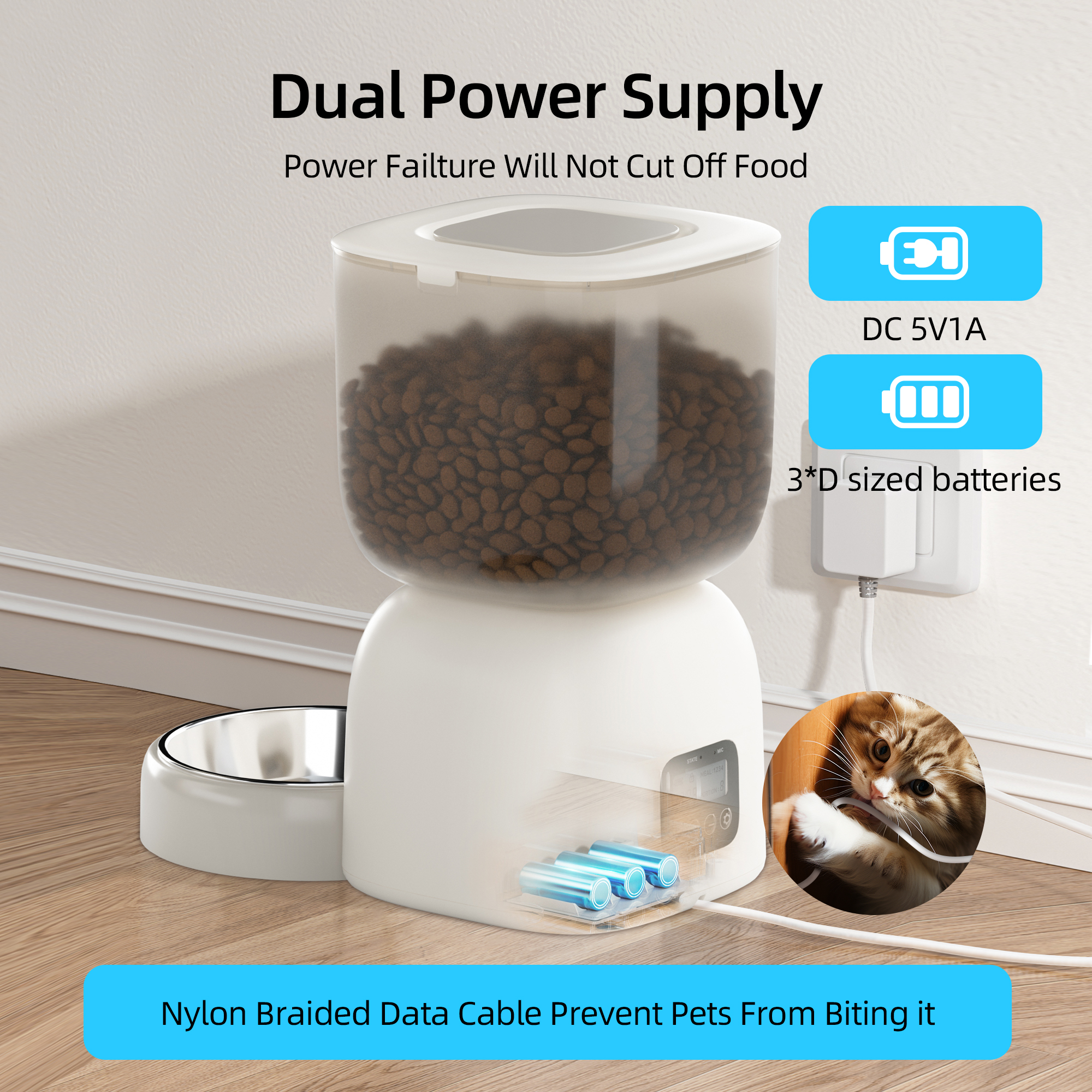 Smart Pet Feeder 3L WIFI App Control