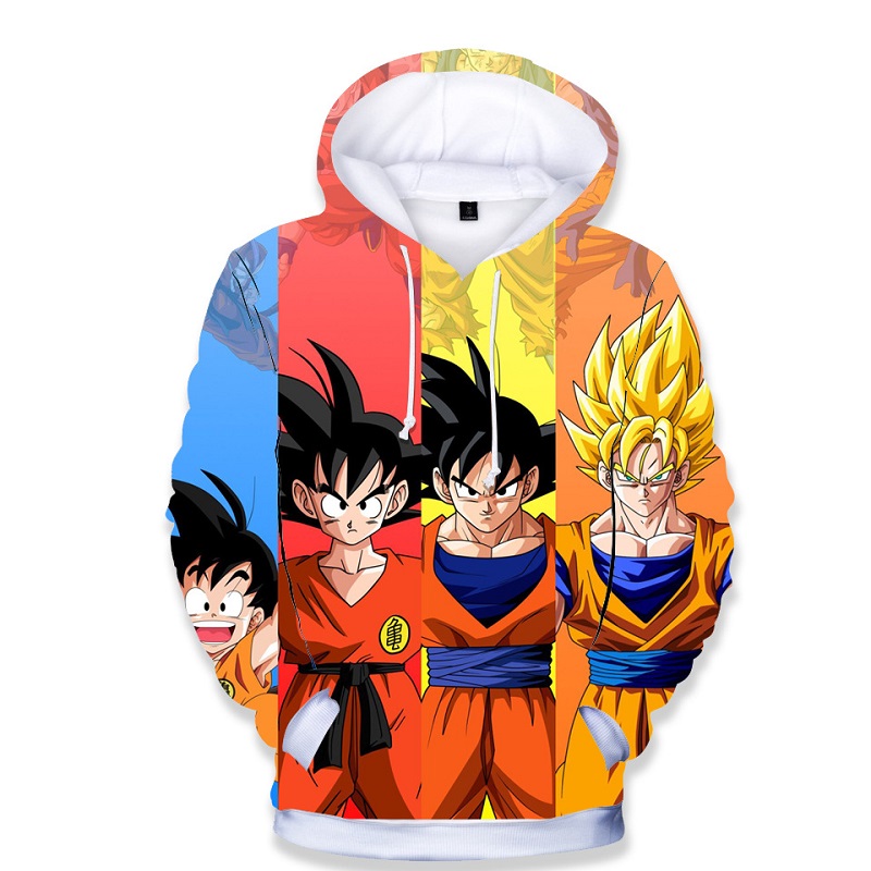 [Copy][Copy][Copy][Copy]Fridayanime Dragon Ball Z Little Goku 亀 Printing Blue Hoodies For Kids