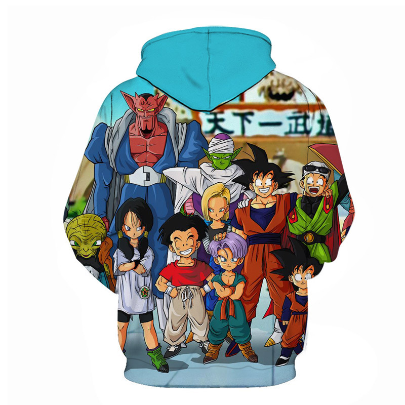[Copy]Fridayanime Dragon Ball Z Little Goku 亀 Printing Blue Hoodies For Kids