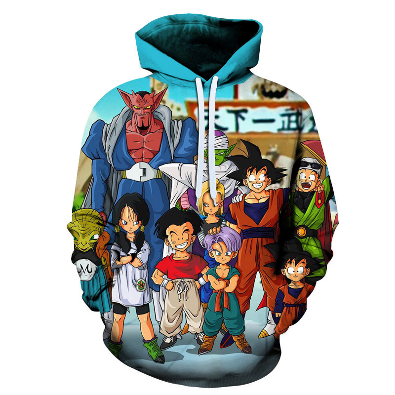 [Copy]Fridayanime Dragon Ball Z Little Goku 亀 Printing Blue Hoodies For Kids