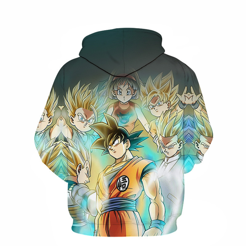 [Copy][Copy]Fridayanime Dragon Ball Z Little Goku 亀 Printing Blue Hoodies For Kids